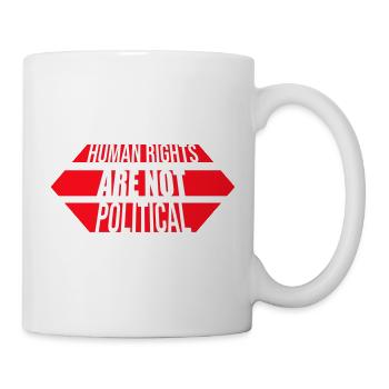 Human Rights Are Not Political Menschenrechte Logo - Mug - white - Right