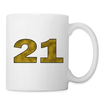 21e anniversaire d’or - Mug blanc - blanc - Droite