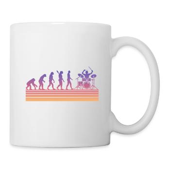 Schlagzeuger Evolution - Tasse - Weiß - Rechts