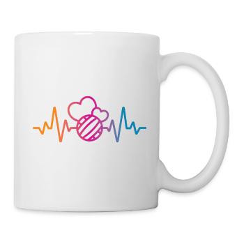 Battement de cœur au volley-ball - Mug blanc - blanc - Droite
