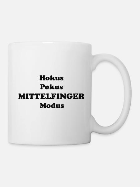 Hokus Pokus Mittelfinger Modus - Tasse - Weiß