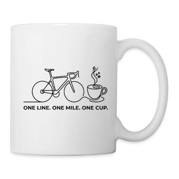 Silhouette minimaliste de vélo - Mug blanc - blanc - Droite
