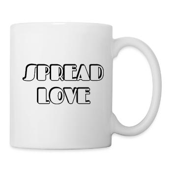 Spread Love Bold Typographic Design - Tasse - Weiß - Rechts