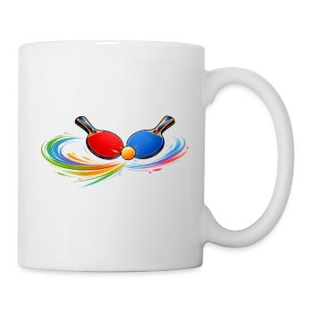 Tischtennis Schläger Shirt Ping Pong Sport - Tasse - Weiß - Rechts