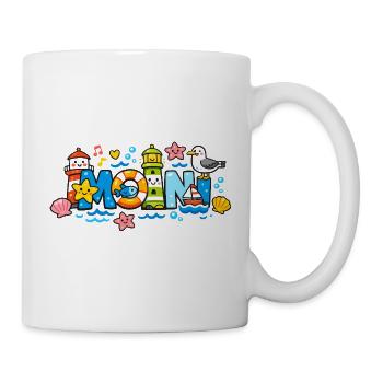 MOIN Möwe Leuchtturm Maritim Bunt - Tasse - Weiß - Rechts