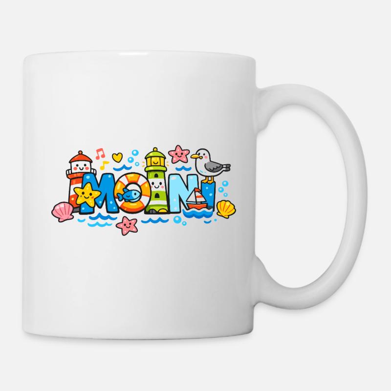 MOIN Seagull Lighthouse Maritime Colorful - Mug - white