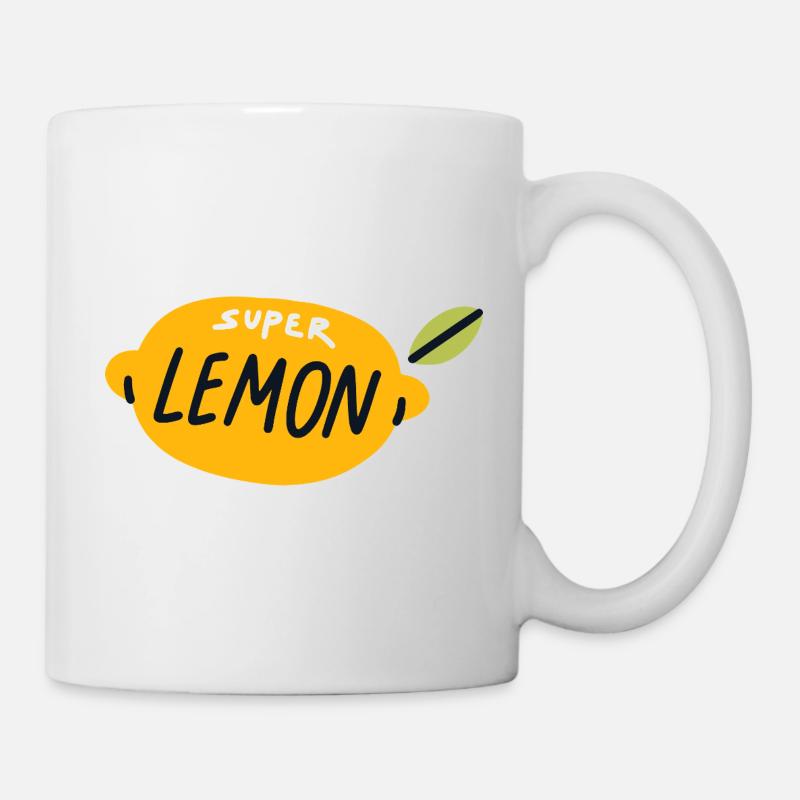 Super Lemon Shirt Cute Fruit Design Summer - Mug - white