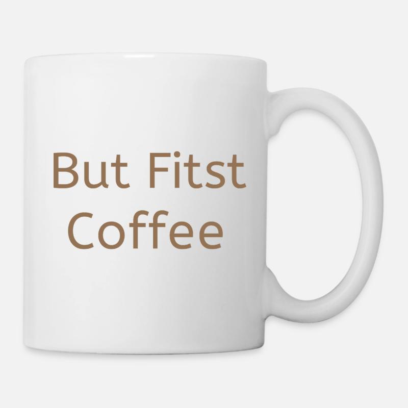 Aber zuerst Kaffee minimalistisches ästhetisches Design - Tasse - Weiß
