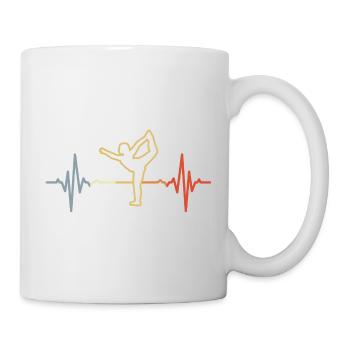 Yoga Heartbeat Retro Look - Mug - white - Right