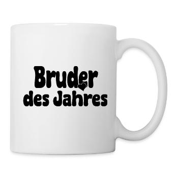 Bruder des Jahres – Herz - Tasse - Weiß - Rechts