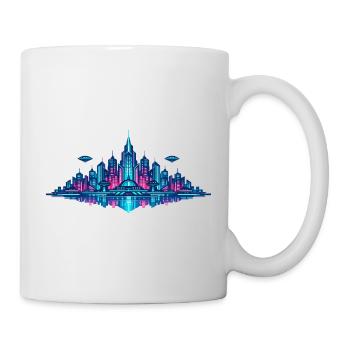 Reflet de Neon City - Mug blanc - blanc - Droite