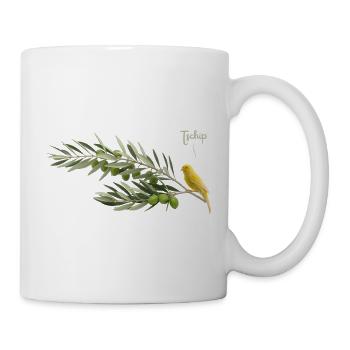 Vogel im Olivenzweig - Tasse - Weiß - Rechts