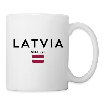 Latvian flag, elegant minimalist design - Mug - white - Right