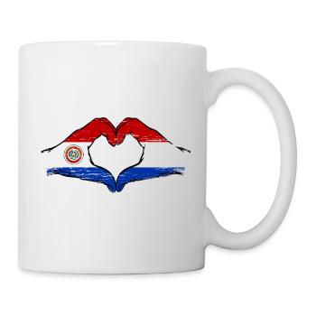Paraguay Holland Flagge Herz used - Tasse - Weiß - Rechts