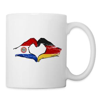 Paraguay Deutschland Flagge Herz used - Tasse - Weiß - Rechts