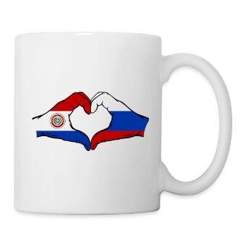 Paraguay Russland Flagge Herzform - Tasse - Weiß - Rechts