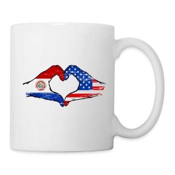 Paraguay USA Flags Heart - Mug - white - Right