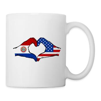 Paraguay USA Flag Heart - Mug - white - Right
