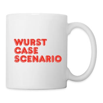 Wurst Case Scenario Funny Sausage BBQ Pun - Mug - white - Right