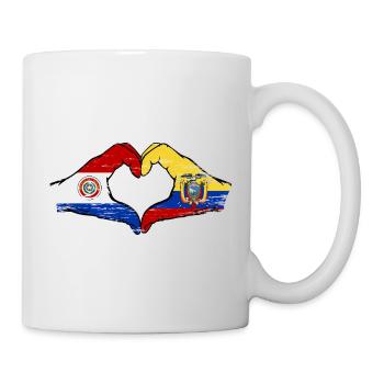 Paraguay Ecuador Flagge Hände Herzform used - Tasse - Weiß - Rechts
