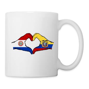 Paraguay Ecuador Flag Hands Heart Shape - Mug - white - Right