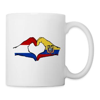 Cœur du drapeau Holland Équateur - Mug blanc - blanc - Droite