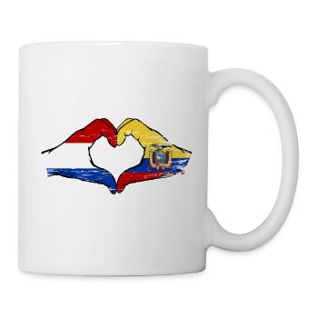 Cœur du drapeau de Hollande-Équateur utilisé - Mug blanc - blanc - Droite