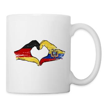 Germany Ecuador flag heart used - Mug - white - Right