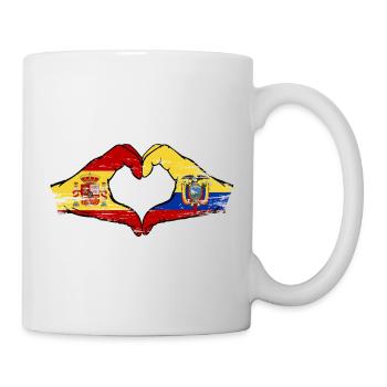Spanien Ecuador Flagge Herz used - Tasse - Weiß - Rechts