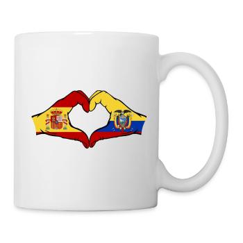 Spanien Ecuador Flagge Herz - Tasse - Weiß - Rechts