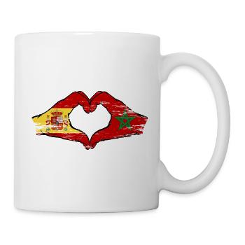 Spain Morocco Flag Hands Used - Mug - white - Right