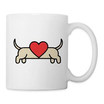 Dackel Herz Liebe Hundemama - Tasse - Weiß - Rechts