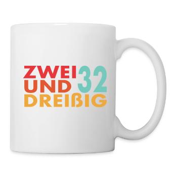 32. Geburtstag Geschenkidee - Tasse - Weiß - Rechts