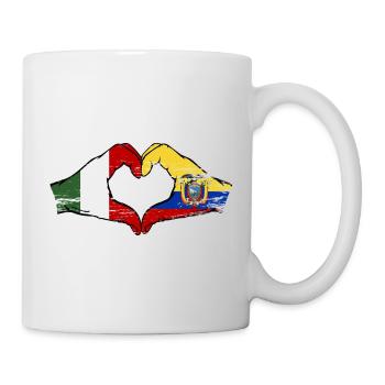 Italien Ecuador Flagge Herz used - Tasse - Weiß - Rechts