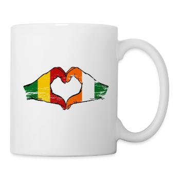 Mali Elfenbeinküste Flagge Hände Herz - Tasse - Weiß - Rechts