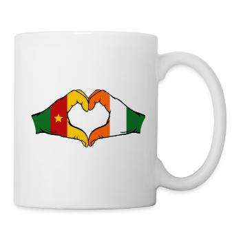 Kamerun Elfenbeinküste Flagge Herz - Tasse - Weiß - Rechts