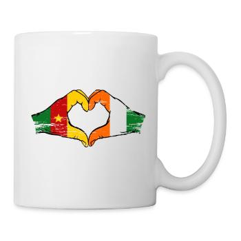 Kamerun Elfenbeinküste Flagge Herz used - Tasse - Weiß - Rechts