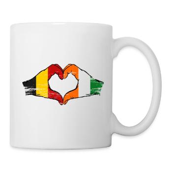 Belgium Côte d'Ivoire Flag Hands Heart Shape - Mug - white - Right