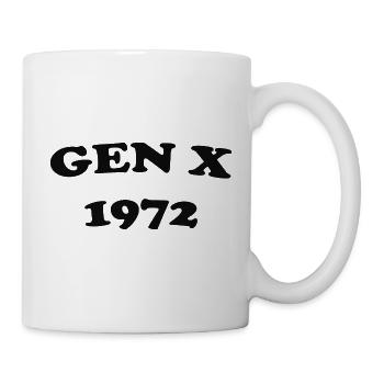 Gen X 1972 Retro Typography Shirt - Mug - white - Right