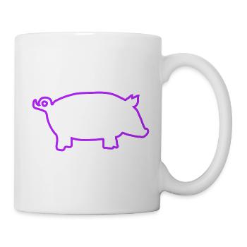 Neon Pig Contour Illustration - Mug - white - Right