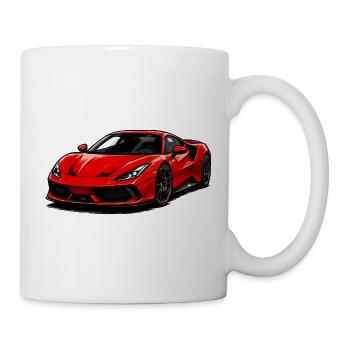 Roter Supersportwagen Illustration - Tasse - Weiß - Rechts