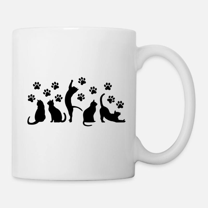 Black Cats Squad – Esthétique minimale - Mug blanc - blanc