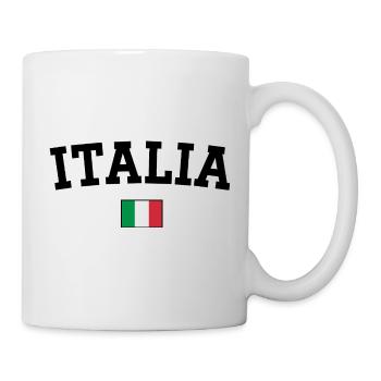 Italien Flagge Design Schwarz - Tasse - Weiß - Rechts