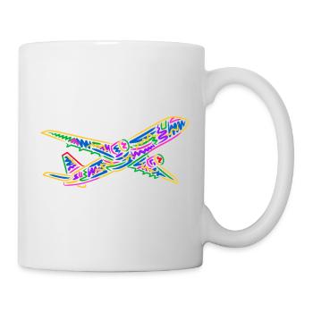 Colorful Airplane Flyer Kids Men Boys Pilot - Mug - white - Right