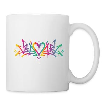 Buntes Love Graffiti Street Art Herz - Tasse - Weiß - Rechts