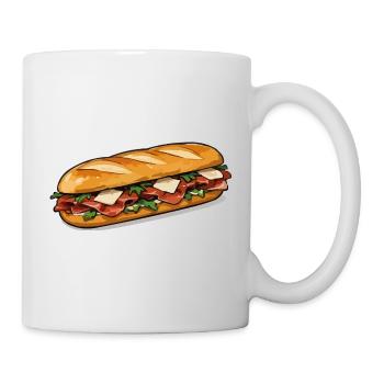 Knuspriger HotDog Comicstil - Tasse - Weiß - Rechts