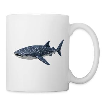Polygonaler Walhai – Geometrische Kunst - Tasse - Weiß - Rechts