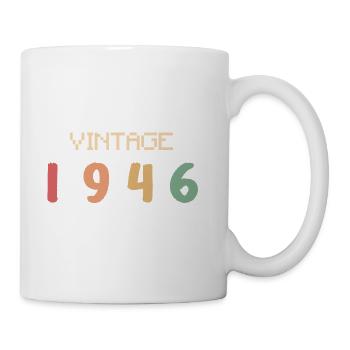 Vintage Aquarell 80 Jahre achtzigjährige Party 1946 - Tasse - Weiß - Rechts