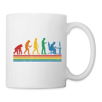 Évolution arc-en-ciel au bureau - Mug blanc - blanc - Droite