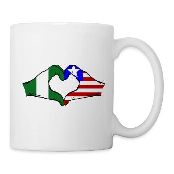 Nigeria_Liberia_Flagge_Haende_Herzform - Mug blanc - blanc - Droite